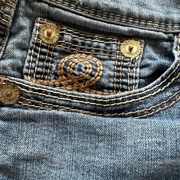 Seven7 Blue Denim with Orange Stitching Size 6 (E3) - Picture 5 of 10